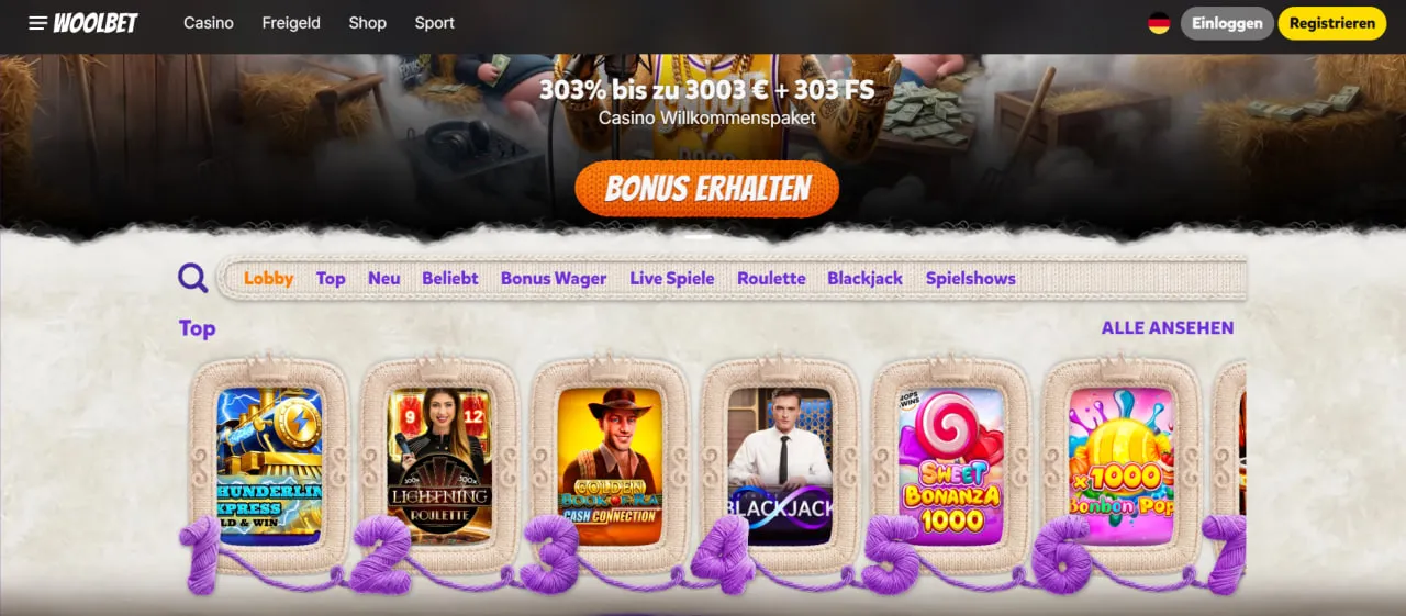 Woolbet Vorschau Screenshot